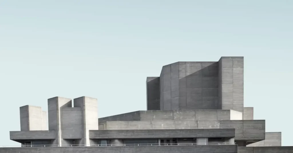 Brutalist buildings in Bucharest