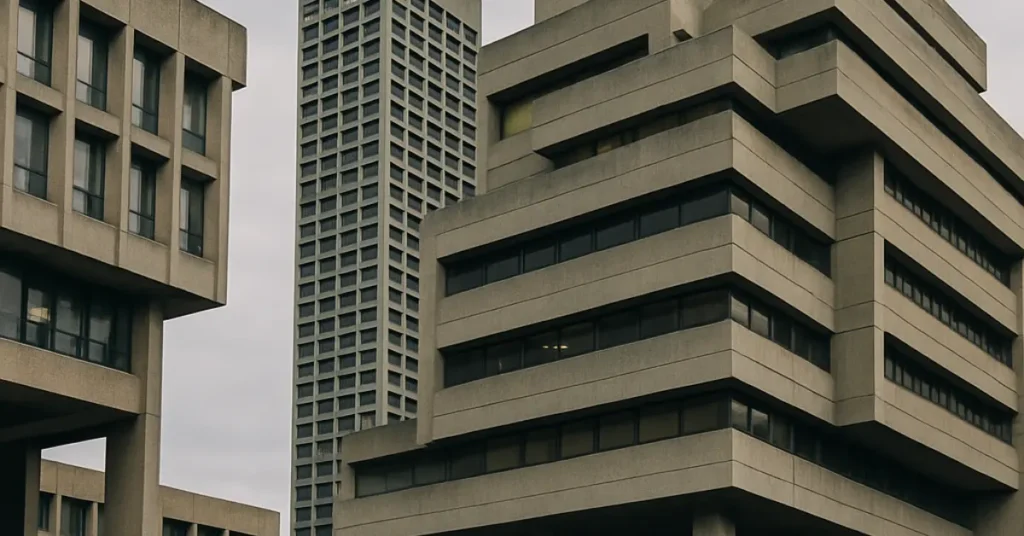 Brutalist buildings in Budapest