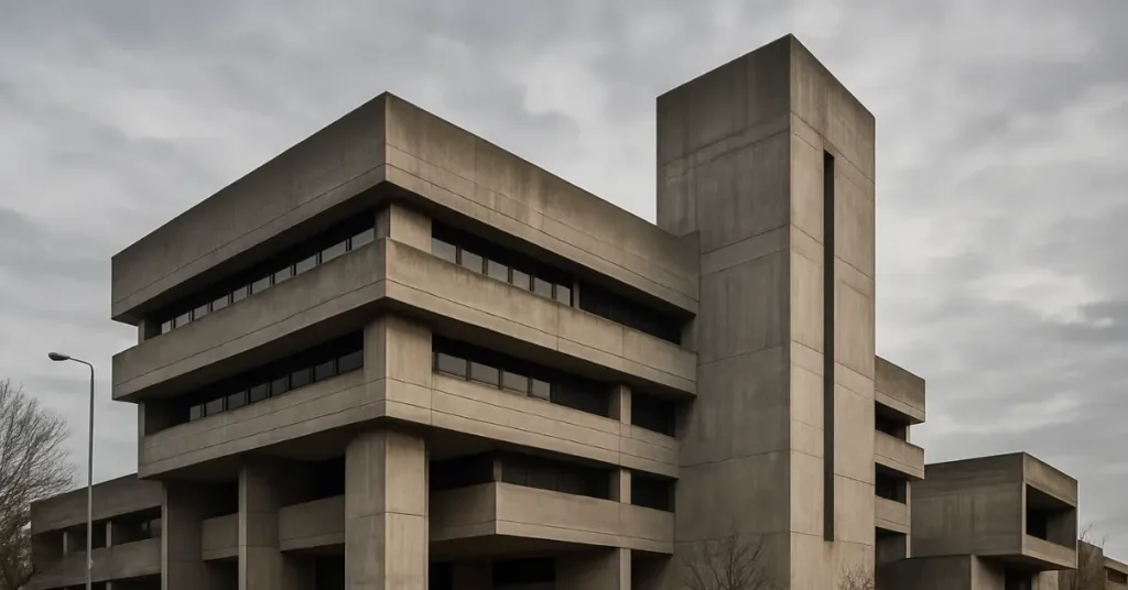 Brutalist buildings in Rotterdam