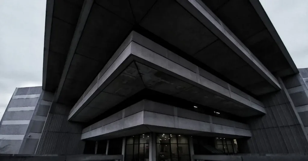 Brutalist buildings in New Delhi